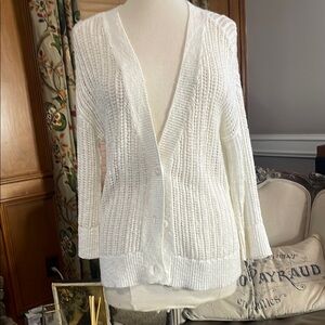Tribal Jeans White open weave Cardigan PM